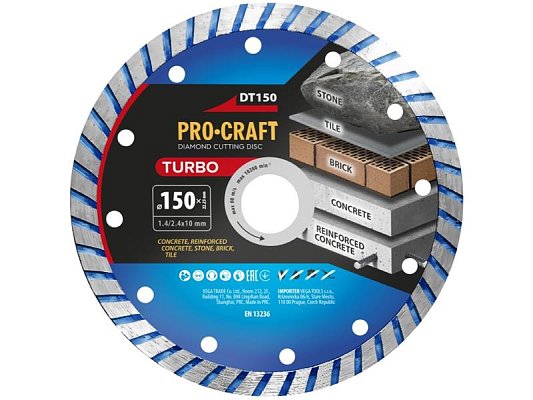 Kotouč řezný diamantový 150mm PROCRAFT DT150 Turbo