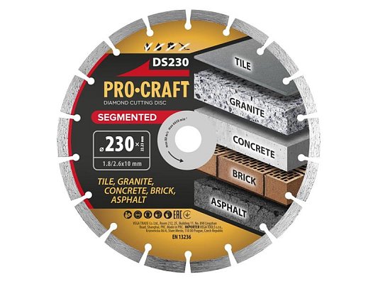Kotouč řezný diamantový 230mm PROCRAFT DS230 Segmented