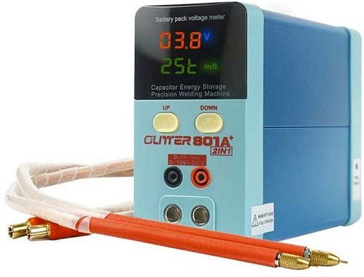 Bodová svářečka baterií GLITTER 801A+ s voltmetrem