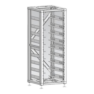 Racková skříň 19" bez dveří a boků pro sestavy DEYE BOS-G, HV, střední, generace 2