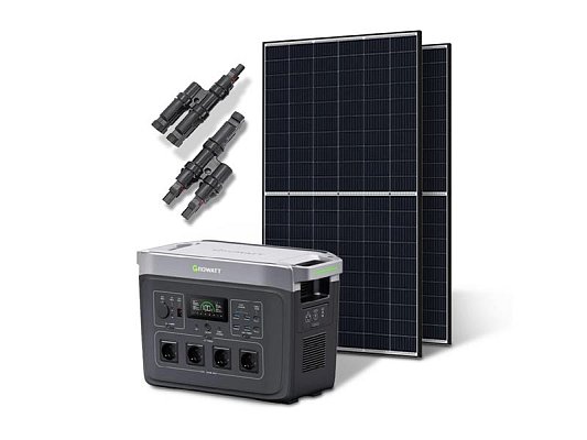 Solární sestava Growatt Infinity 2000 PRO, 840Wp, nabíjecí stanice s měničem 2048Wh