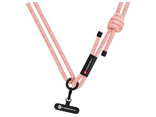 Crossbody šňůrka FORCELL F-Design S10X165 Pink - nastavitelná