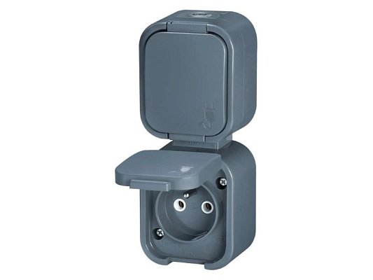 Zásuvka dvojnásobná ABEX NT-6B2/P šedá