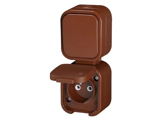 Zásuvka jednonásobná ABEX GWN-B2/P hnědá