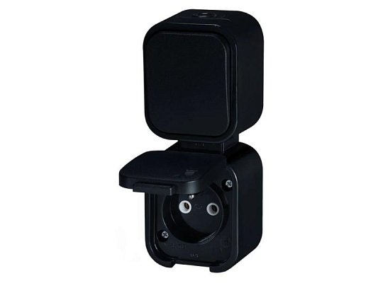 Zásuvka jednonásobná + spínač ABEX GWN-B2/P černá