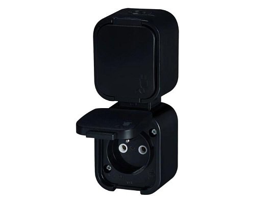 Zásuvka jednonásobná ABEX NT-6B2/P černá