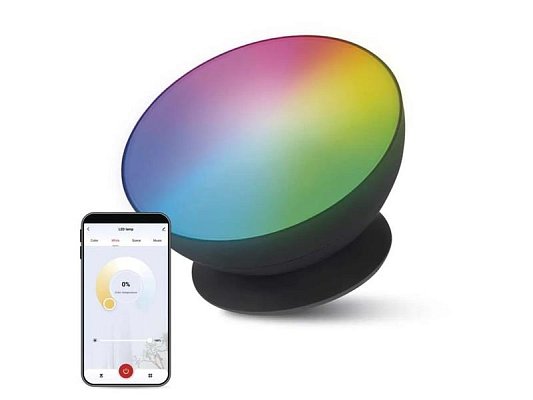 GoSmart LED ambientní lampa EMOS ZCW11BR, černá, teplá bílá–studená bílá/ RGB, WiFi
