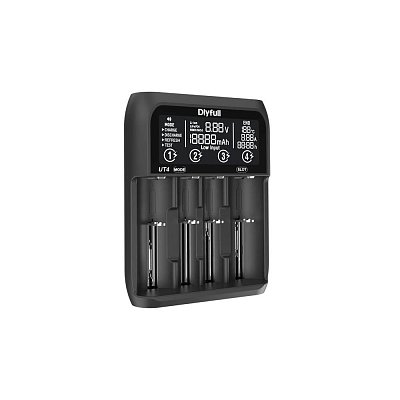 Nabíječka akumulátorů s dotykovým displejem vstupem typu USB-C pro Li-ion, LiFePO4 -18650 22650 21700 32650 a NI-MH AAA, AA, C, D a dalších