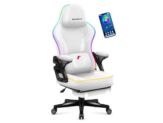 Křeslo herní HUZARO Force 4.6 RGB White Mesh