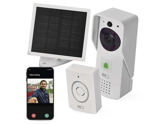 GoSmart domovní bezdrátový bateriový videozvonek EMOS IP-09D s WiFi a solárním panelem