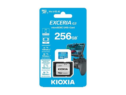 Karta paměťová KIOXIA micro SD 256 GB UHS-I U1 s adaptérem