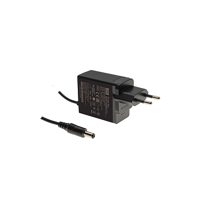 Spínaný síťový napájecí adaptér 15W, 24V/0,625A DC, souosý konektor 5,5/2,1mm, vnitřní plus, stabilizovaný