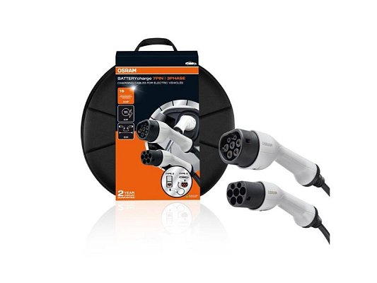 Kabel nabíjecí OSRAM typ 2 11kW 16A 3 fáze 5m pro elektromobil