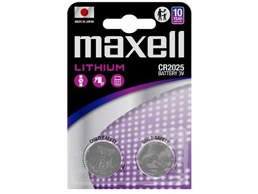 Baterie CR2025 MAXELL lithiová 2ks / blistr