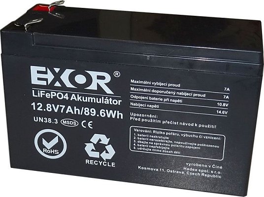 Baterie LiFePO4 12,8V 7Ah EXOR LFP R925