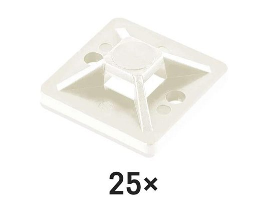 Samolepicí příchytka stahovacího pásku EMOS A2832 20×20mm bílá 25 ks