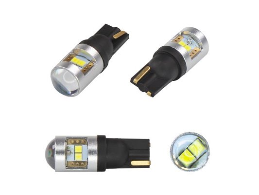 Autožárovka LED T10 12/24V CARCLEVER 952034cb 6LED/CSP CAN-Bus bílá 2ks