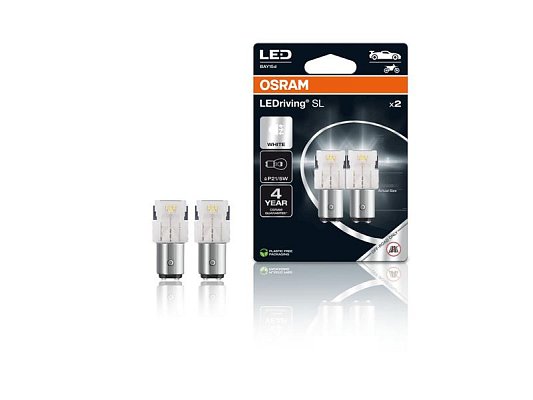 Autožárovka LED 12V P21/5W BAY15d OSRAM bílá 2ks