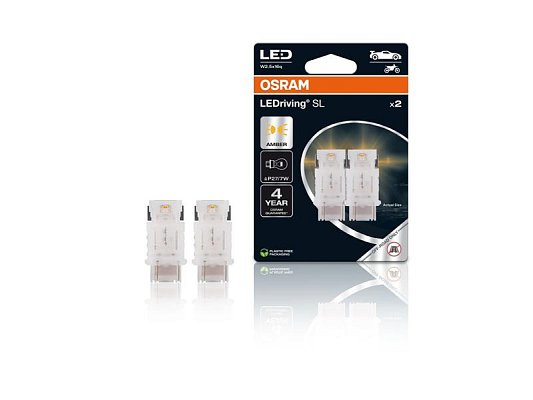 Autožárovka LED 12V P27/7W W2.5x16q OSRAM oranžová 2ks