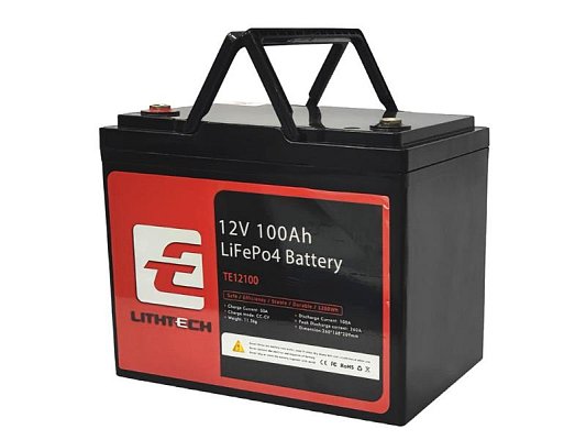 Baterie LiFePO4 12,8V 100Ah TE12100 LITHTECH Bluetooth, BMS, IP67