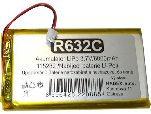 Baterie nabíjecí LiPo 3,7V/ 6000mAh 115282 HADEX