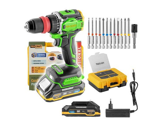 Šroubovák AKU PROCRAFT PA18ProDFR2 + sada bitů