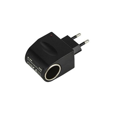 Napěťový adaptér 230V AC na 12V DC 2,1A se zásuvkou autozapalovače