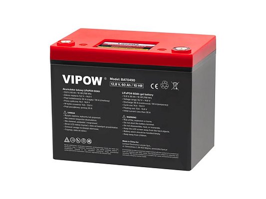 Baterie LiFePO4 12,8V 60Ah VIPOW BAT0490 s BMS