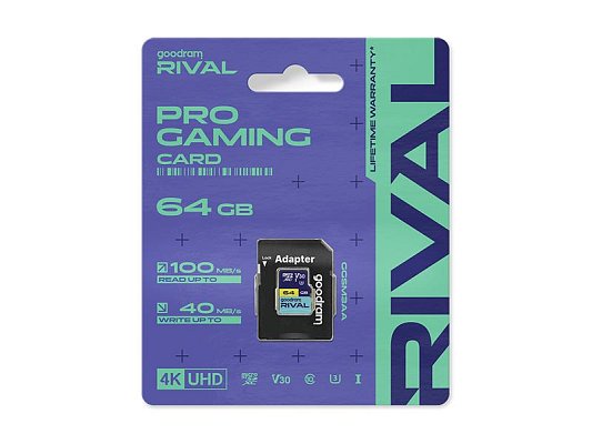 Paměťová karta GOODRAM Rival microSD 64GB V30 UHS-III s adaptérem