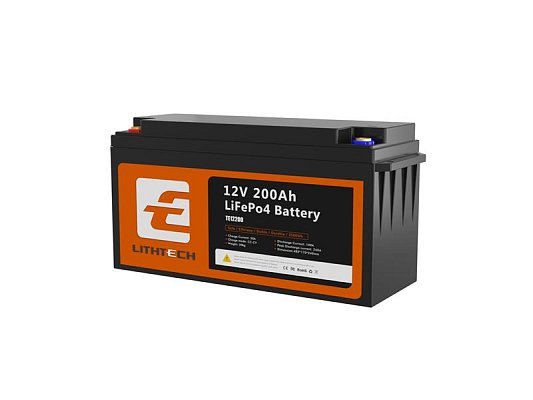 LiFePO4 baterie pro solární systémy 12,8V 200Ah TE12200 LITHTECH Bluetooth, BMS, IP66