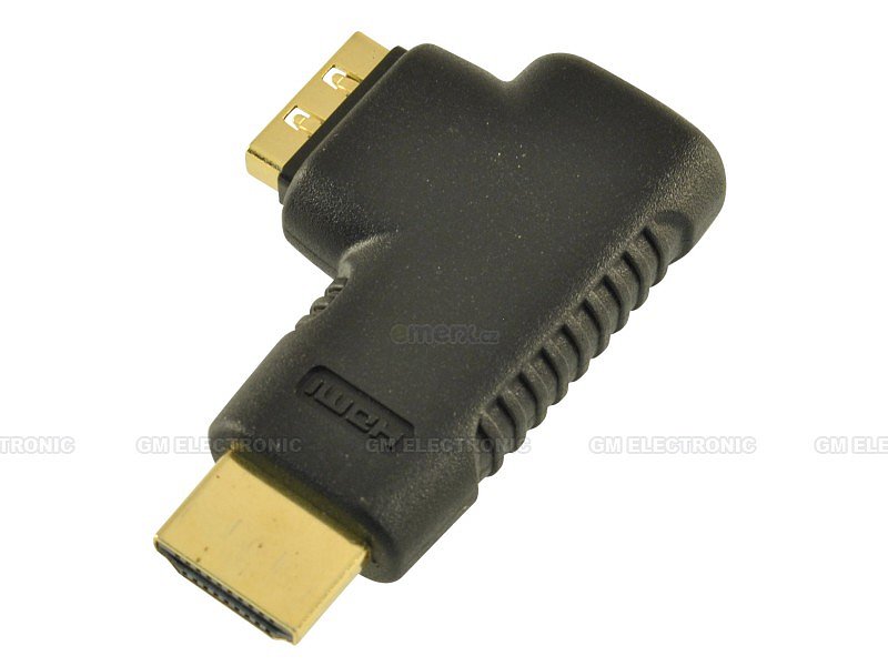 PremiumCord HDMI adaptér HDMI 19pin F - HDMI 19pin M do pravého úhlu 90° stupňů (kphdma-12)