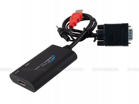 Elektronický převodník VGA+audio na HDMI (khcon-04)