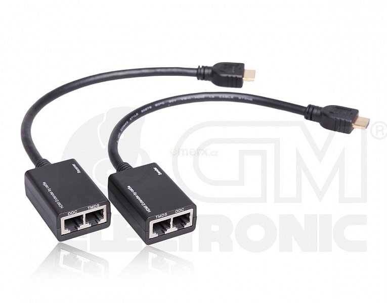 HDMI extender po 2x Cat5e/6 do 30m  (PET30D)