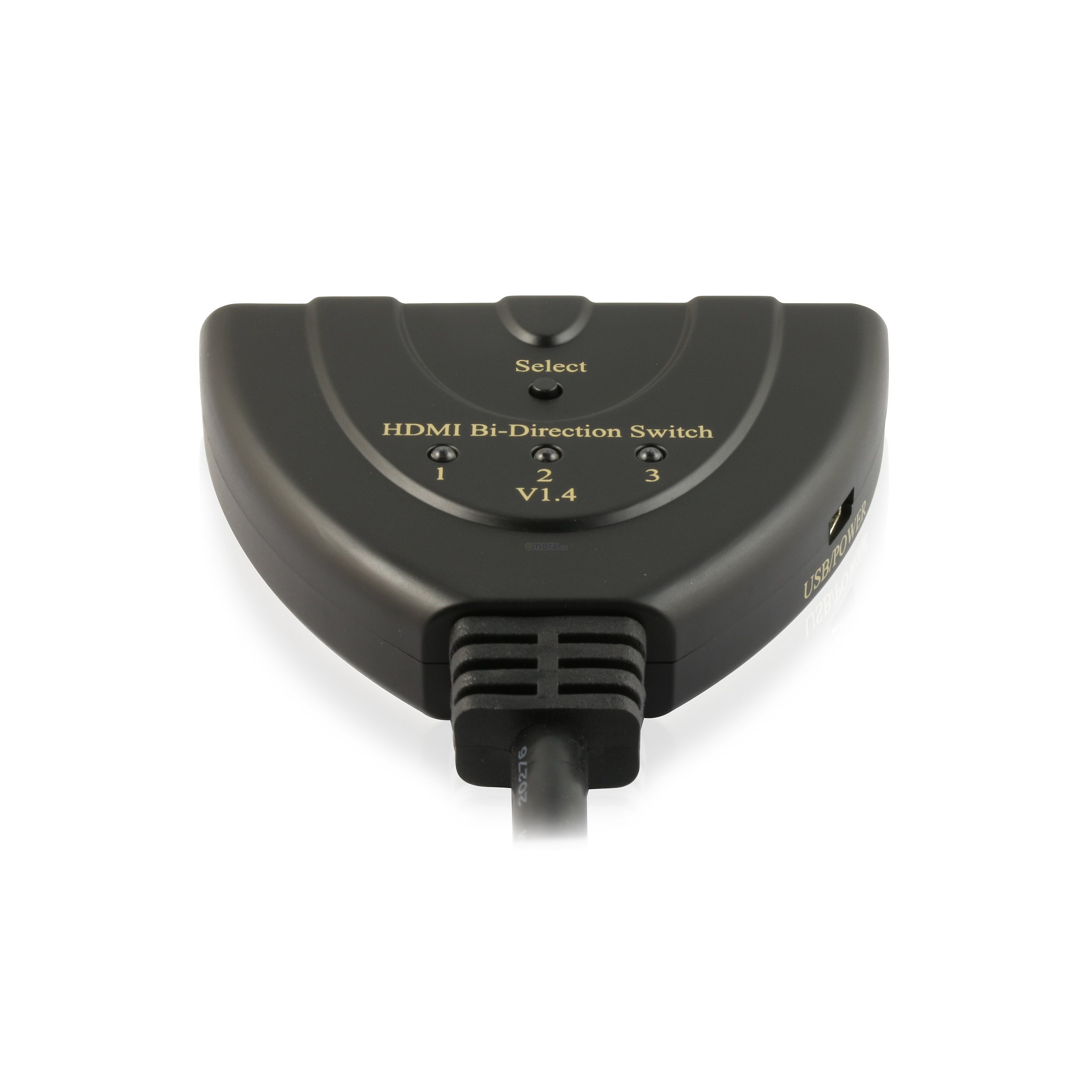 Elektronický převodník HDMI obousměrný manuální přepínač 3 x1 s kabelem (4PET0301B)