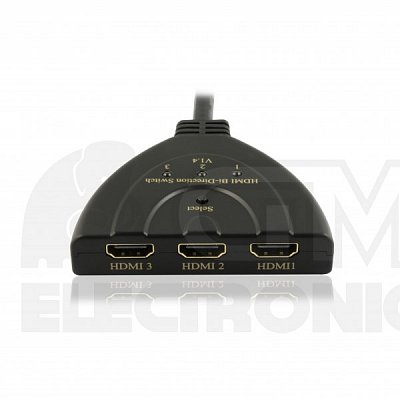 HDMI obousměrný manuální přepínač 3 x1 s kabelem (4PET0301B)