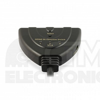 HDMI obousměrný manuální přepínač 3 x1 s kabelem (4PET0301B)