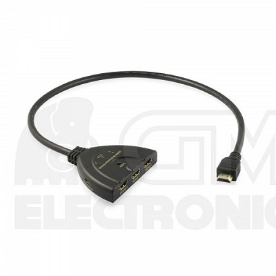 HDMI obousměrný manuální přepínač 3 x1 s kabelem (4PET0301B)