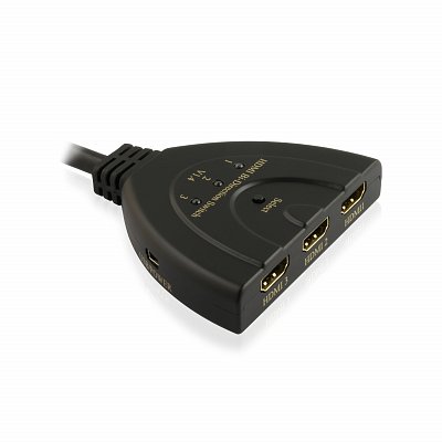 Elektronický převodník HDMI obousměrný manuální přepínač 3 x1 s kabelem (4PET0301B)