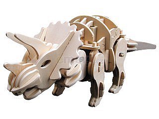 Dřevěná robotická stavebnice ROBOTIME TRICERATOPS D400