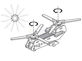 Dřevěná robotická stavebnice ROBOTIME Solární vojenský vrtulník CH47 - P320