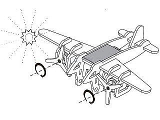 Dřevěná robotická stavebnice ROBOTIME Vojenské letadlo Bombardér na solární pohon P330