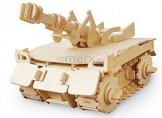 Dřevěná robotická stavebnice ROBOTIME Tank na dálkové ovládání - V200
