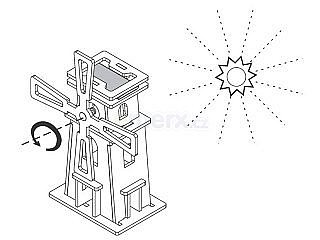 Dřevěná robotická stavebnice ROBOTIME Solární větrný mlýn III W130