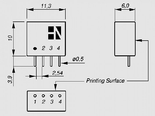 DC-DC měnič SIM1-2424S-SIL4 (SIM1-2424 SIL4)