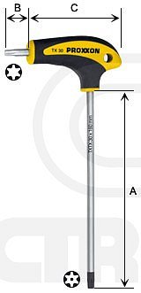 Torx šroubovák s L -rukojetí - velikost TX50 Proxxon 22460 (Proxxon 22460)