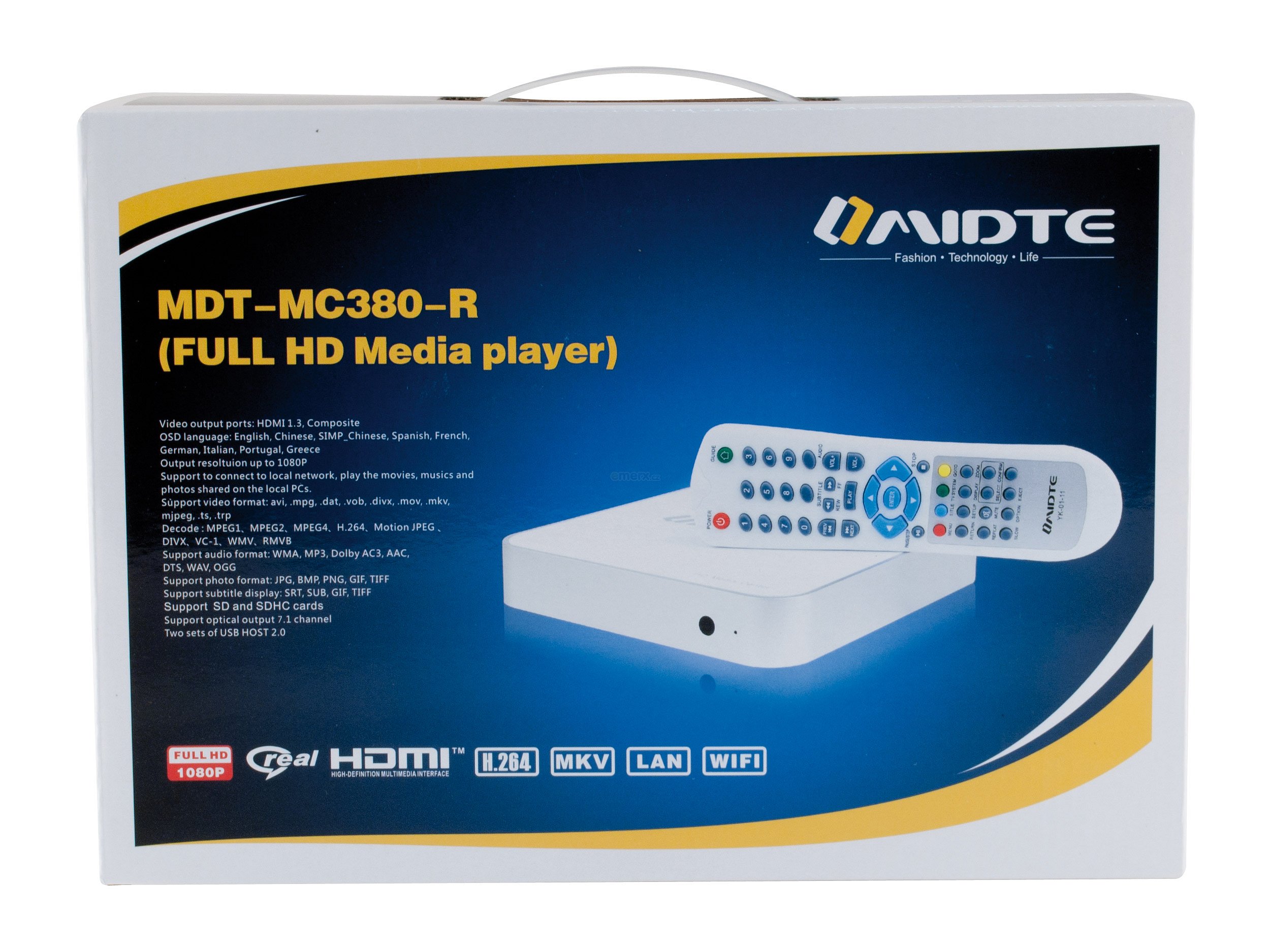 Multimediální centrum TV HD Media Player MDT-MC380-R (MDT-MC380-R)