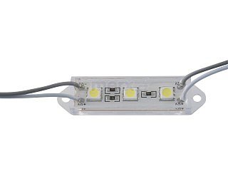 LED modul vodotěsný 3x LED, bílá, 62x14mm