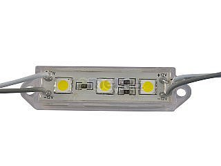 LED modul vodotěsný 3x LED, teplá bílá, 62x14mm,IP65 (YJ-MK-F2B62X14-3WW)