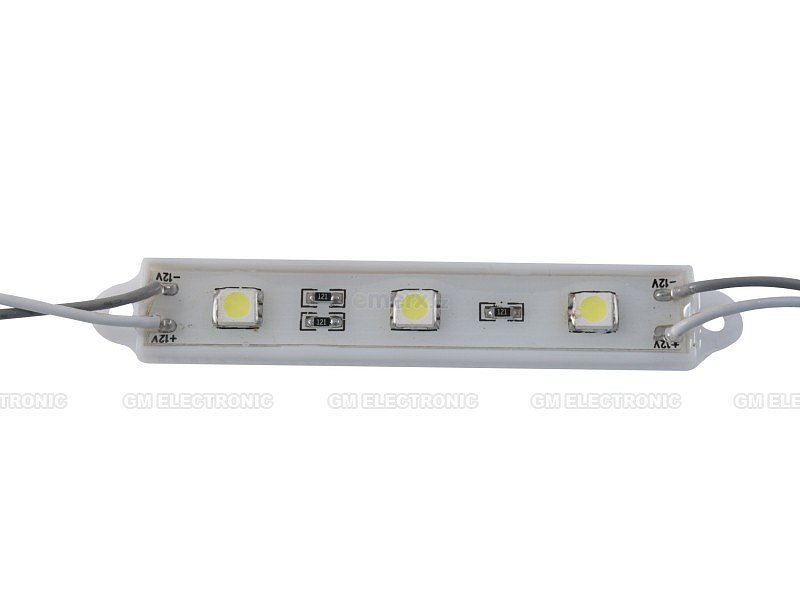 LED modul vodotěsný 3x LED, studená bílá, 92x14mm, IP65 (YJ-MK-F2B88X14-3CW)