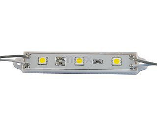 LED modul vodotěsný 3x LED, teplá bílá, 92x14mm, IP65 (YJ-MK-F2B88X14-3WW )